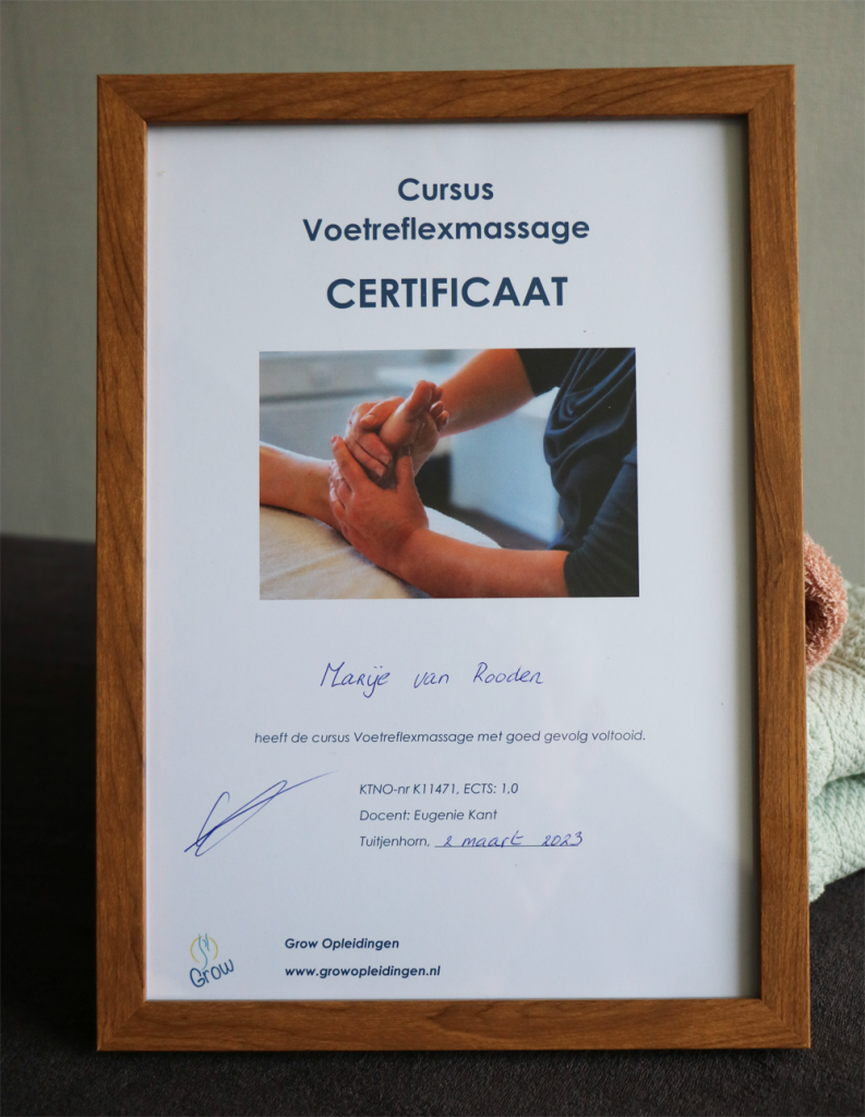 Certificaat voetreflexmassage