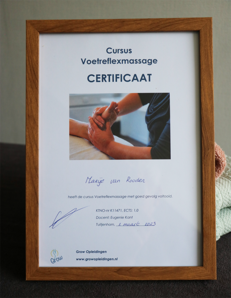 Certificaat voetreflexmassage Certificaat voetreflexmassage